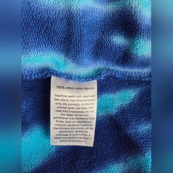 Tommy Hilfiger Blue & Green Spiral Tie-Dye Long Sleeve Dress - Picture 11 of 12